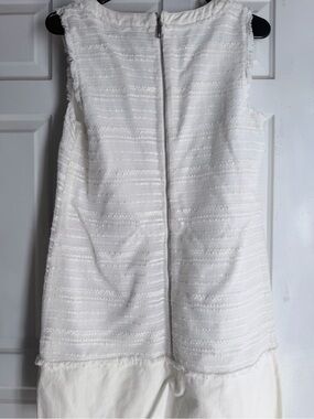 Rachel Zoe White Textured Sleeveless Dress with Back Zip